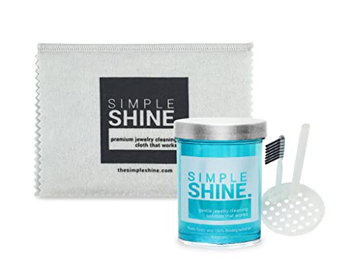 Complete Jewelry Cleaning Solution Kit With Brush, Polishing w/Cloth, Gold, Silver, Diamond Ring Cleaner, Earring, Fine & Fashion, Made in the USA