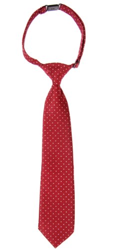 Retreez Pin Dots Woven Microfiber Pre-tied Boy's Tie - Red Wine with Pink Pin Dots - 4-7 years