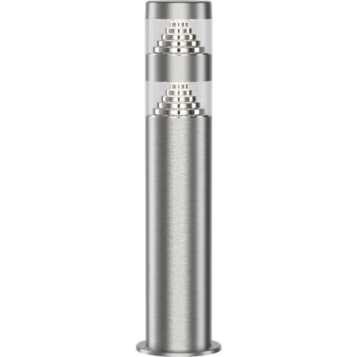 Arum Borne Inox LED 9W, forte puissance 1000 lumens (rendu 80W) éclairage LED en blanc neutre 4000K, hauteur 40cm, pour allée de jardin, terasse (NORA Inox)