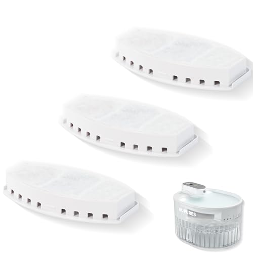 Aupures 3 Pack Replacement Filters for 84oz/2.5L Automatic Pet Water Fountain and Cat Water Fountain, Ideal Filters for Cat Water Dispenser