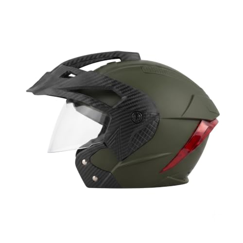 Image of RYDR Flare Green Half Face Helmet for Men & Women with Helmet Bag | Open Face Bike Helmet | Durable ABS Shell, Comfortable Padding & Air Ventilation