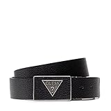 cinturon guess hombre  Cinturón de hombre GUESS en cuero reversible negro y marrón con hebilla. M