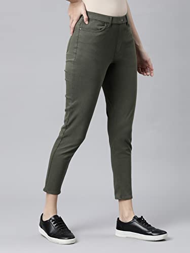 Image of GO COLORS Soft Cotton Blend Printed Jeggings Ankle Length for Women| Breathable, Mid Rise