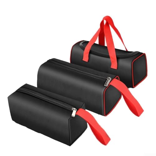 Heavy Duty Tool Bag, Tool Bag for Electricians 1680D Oxford Cloth Black and Red Multiple Sizes(B)