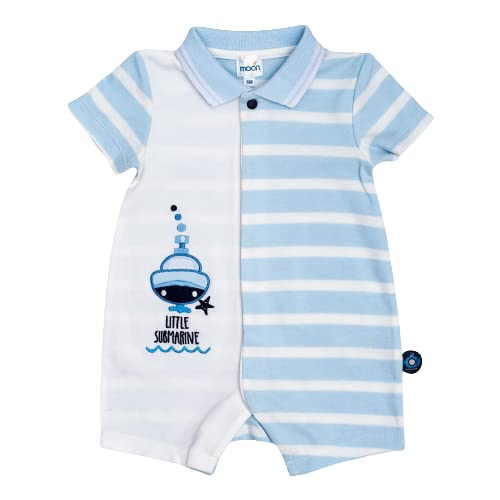 MOON 100% Cotton Romper With Collar