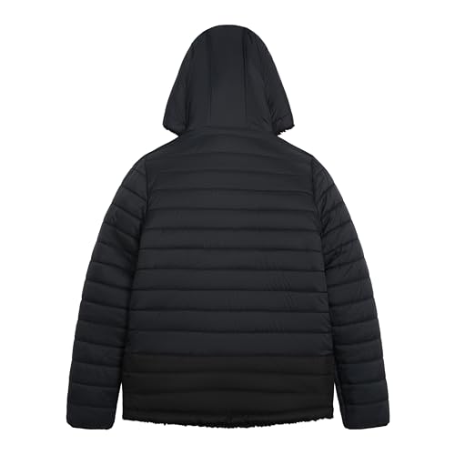 Image of LONDON FOG Boys' Reversible Puffer-to-sherpa Fleece Heavyweight Jacket