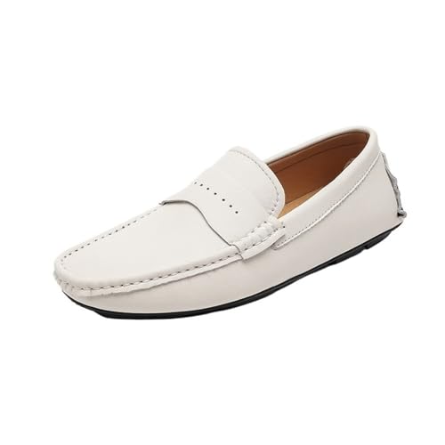 Casual Wedding Slip-ons Mens Loafers Shoe Solid Color Leather Driving Lightweight Slip Resistant