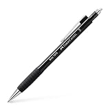 Faber-Castell 134599 - Druckbleistift GRIP 1345 black, Härtegrad B, Minenstärke 0.5 mm, mit integriertem Radiergummi, 1 Stück