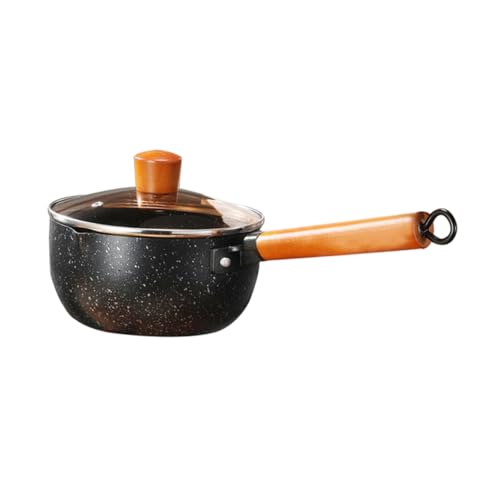 BEBEMOKO Olla para derretir mantequilla, olla pequeña para derretir mantequilla, cacerola de cera, olla de leche, utensilios de cocina, cacerola con tapa, olla pequeña, olla de fideos, olla de vidrio