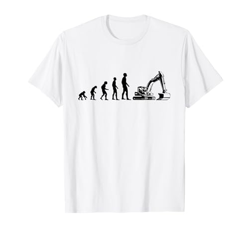 Evolution Excavator Man Humour Construction Machine Gift T-Shirt