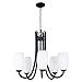 Maxim 21655SWTXB Taylor Satin White Opal Glass Chandelier, 5-Light 300 Total Watts, 23" H x 28" W, Textured Black