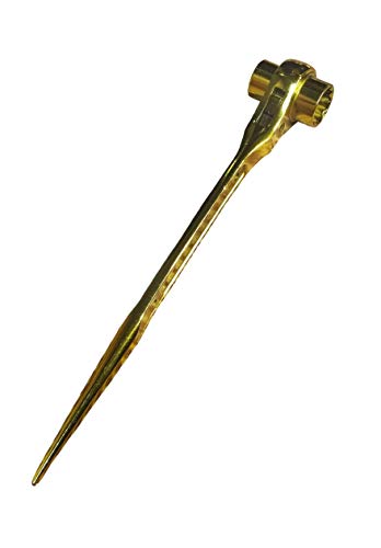 MRNOLA Scaffold Ratchet Gold Wrench Solid Spanner 19mm/22mm/Hexagon Scaffold Podger Ratchet Spanner Ratcheting Socket Wrench 3/4-7/8