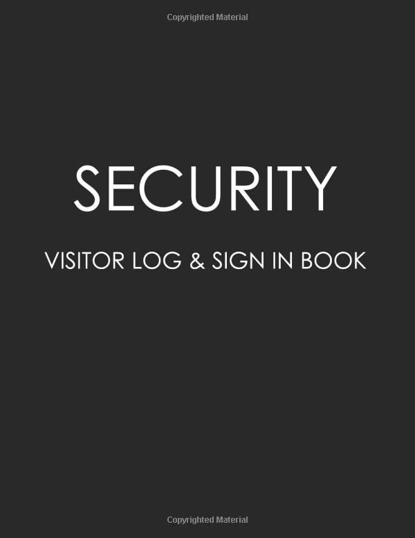 Buy Security Visitor Log & Sign In Book Visitor Book For Business
