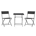 Outsunny Set da Giardino Pieghevole da 3 Pezzi in Rattan PE e Metallo, Set 2 Sedie e Tavolino da Caffè, Protezione dai Raggi UV, Set di Mobili da Balcone, per Patio e Cortile, Marrone