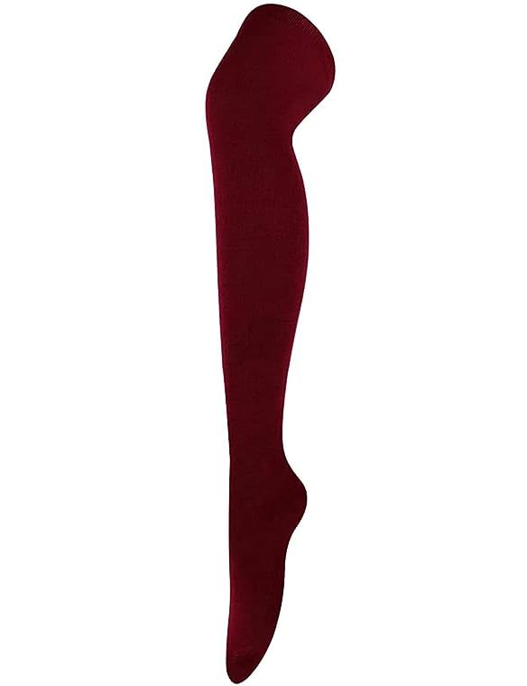 Image of TRAZO Women's Thigh High Socks Over the Knee High Knitted Casual Boot Socks, Striped Long Fashionable Stockings Pack of 1