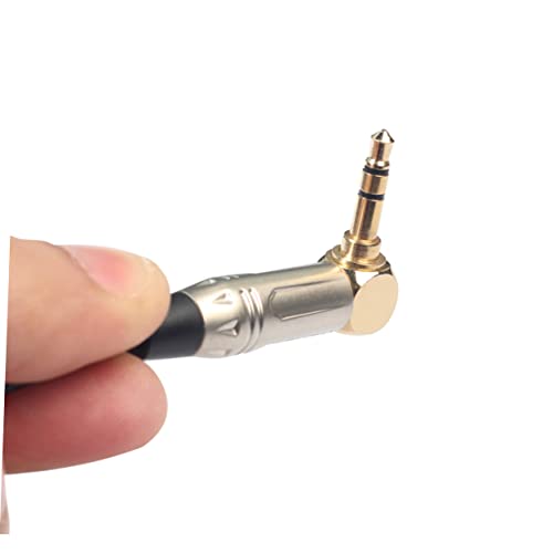 Milisten 90 Jumpers Cables Stereo Cable Microphone Cable 90 Degree Right Angle Cable 3.5Mm Audio Cable Nylon Braid Audio Cord Adapter Audio Line Black High Fidelity Male To Female #TOP5