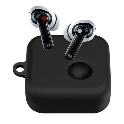 Image of Sounce Silicone Earbud Case Cover Compatible with Nothing Ear 1, Shockproof, Dustproof Protective Cover with Precise Fit, Anti-Slip Grip, Wireless Charging Support (Cover Only, Black)