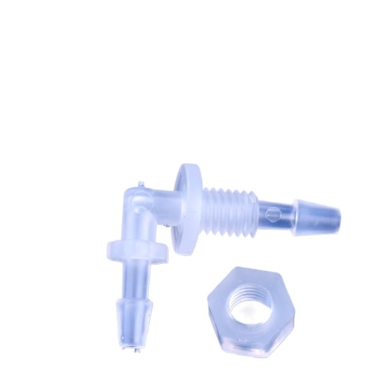 5 piezas M6 ~ G1/2 a 2,4-11,1 mm PP Conectores de codo Pagoda Tuerca hexagonal Juntas de manguera de bomba de aire de tanque de acuario Accesorios de tubería de riego | 6.4-G1I4-6.4,200 Pieces