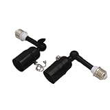 Onite 360 Degree Swivel Light Socket Extender, 2-Pack, Bakelite Pull Chain Adapter for Omni-Directional Lighting, Black