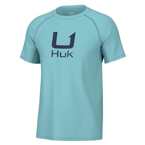 T-shirt de pêche contre la chaleur HUK Icon X Crew chemise homme manches courtes séchage rapide