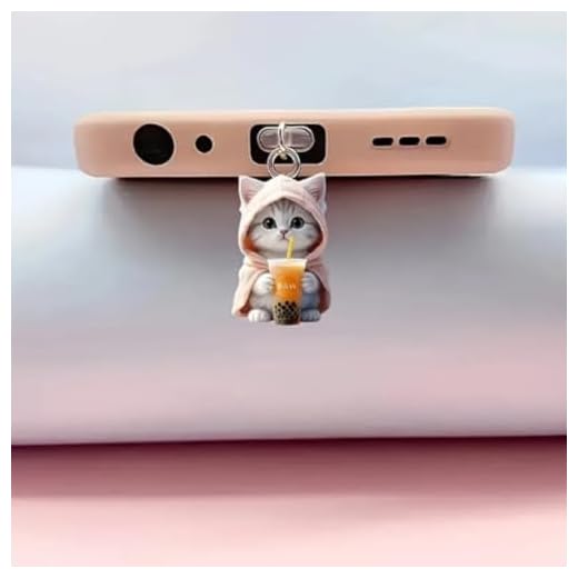 1Pc Cat Hoodie Type C Dust Plug Charm, Cute Phone Charging Port Protector(Pink,type-c)