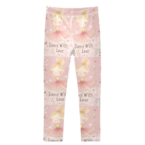 Ballerina Girl Gold Butterfly Girls Leggings Kids Yoga Pants Dance Active Tights 4T