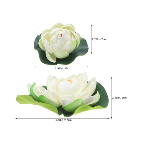 LEDMOMO 6個池用浮かぶ蓮の花 リアルな浮遊スイレン造花 防水 耐退色素材採用の水槽 庭 プール装飾用人工蓮 セット [2]