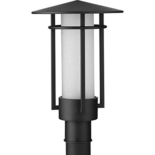 Progress Lighting P540097-031 Craftsman/Mission One Light Post Lantern From Exton Collection In Black Finish, #TOP25
