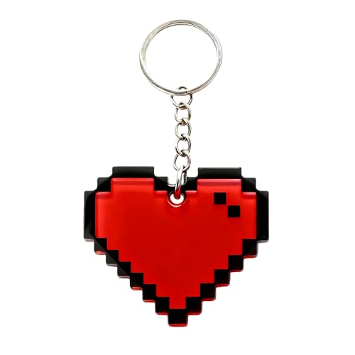 Spot M Pixel Style Heart Key Chain - Cute Keychains For Women With Heart Decor Key Holder & Carabiner Charm
