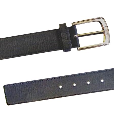 SAMUEL Large Buckle Bonded Leather Belt For Men in Black – 3.9 cm Width, 32-42 Inch3
