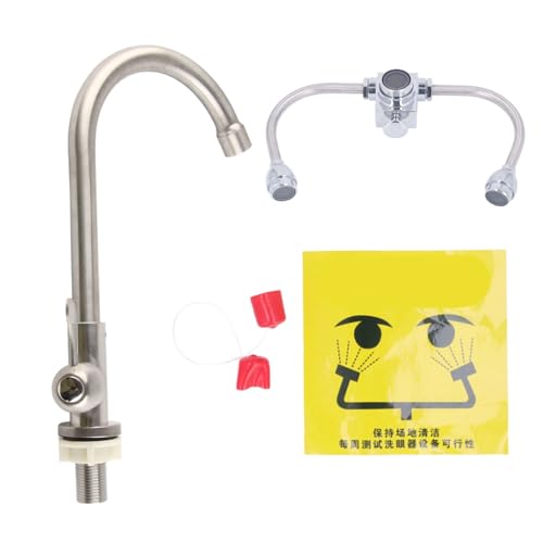 Eye Wash Station,Faucet Mounted Eyewash Station,Dual Use Eye Flush Kit with Filter for Lab Factory Industry Site Office and Home