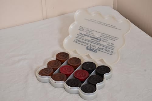 Image of Synco Professional Wooden Carrom Coins Set | 24 Carrom Board Coins in Special Case (Genius for Champion)