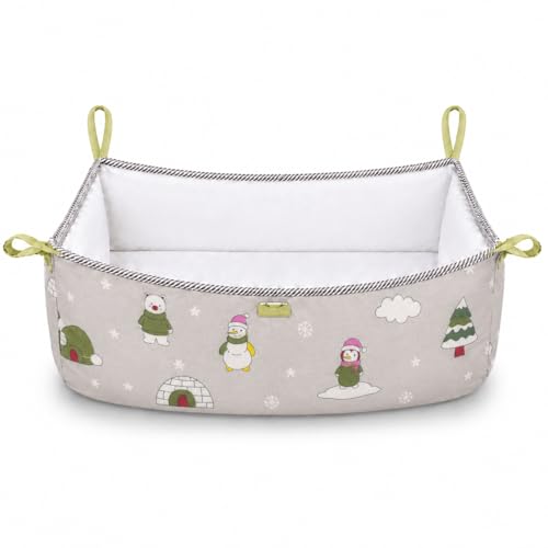 Image of Traditional Baby Khoyu /Cotton Cradle Cloth for Ghodiyu /Jhula /Palna with Astar Double Layer Support | Cloth for Cradle Stand Use Snow Print (Grey)
