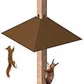 Khordin Metal Squirrel Baffle for 4x4 Post, Outside Wooden Pole Mount Squirrel Guards for Bird Feeders, 17 Inch Squirrel Deterrents Stopper to Deter Squirrels, Racoons, Brown, 1pcs