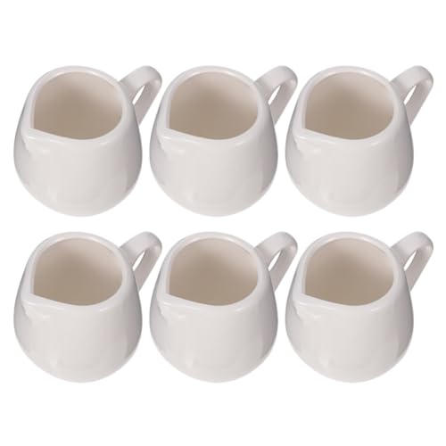 Listado de Jarritas para la leche los preferidos por los clientes. 48 COMPUKAS Juego de 6 Jarras de Cerámica Mango para Salsa y Leche, Tamaño Mediano, Color, Recipiente para Almacenar Salsa en Cocina, Utensilio para Cafés, Restaurantes y Uso...