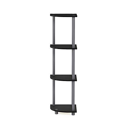 Furinno Turn-N-Tube Corner Shelf, 4-Tier Corner Bookshelf, Display Storage Shelves with Open Shelves, for Organization and Storage, Living Room, Home Office, Garage, Black - image 5