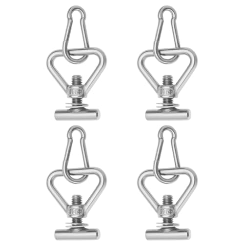 OTOTEC 4pcs M10 Edelstahl T-Schlitz Bolt Eye Nut Load Zurrösen mit Karabiner Ladungssicherung Kompatibel mit VW T5 T6