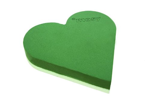 mosy Steckschaum-Herz, 37 cm geschl., Steckmoos, Steckmasse, frische Blumen-Gestecke, Tisch-Deko, Frischblumen, Hochzeit
