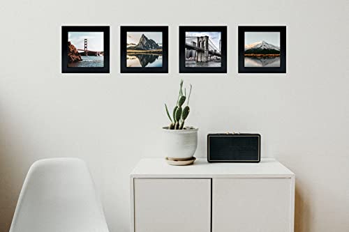 Lekaiya 5X5 Black Picture Frames Set Of 2, Square Solid Wood Photo Frame For Tabletop Or Wall Mounting #TOP5
