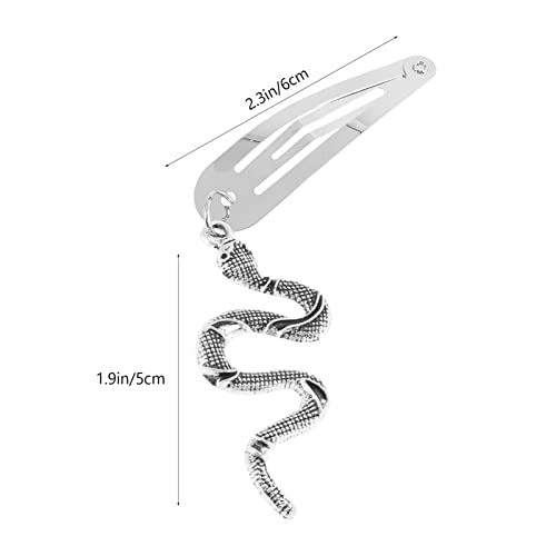 Solustre Metal Snake Snap Clip 3Pcs Snake Hair Barrettes Vintage Snake Snap Clip Hip Hop Charms Butterflies Snap Hair Clips Human Skeleton Hair Clips Jewelry Hair Accessories For Women Girls #TOP6