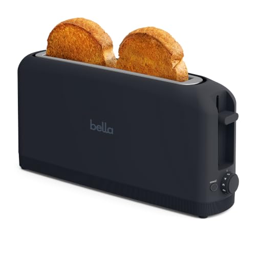 Image of bella Fits-Anywhere Slim Toaster, 2 Slice Extra Long & Wide Slot, Slate