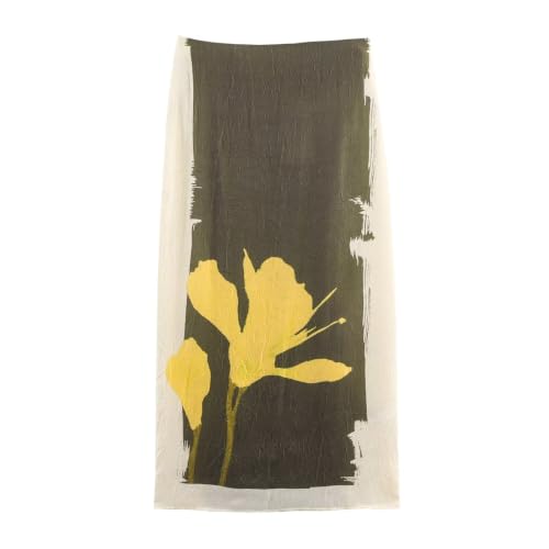 Jupe Midi Haute Taille Florale Solution Silhouette Élancée pour Bureau - 4
