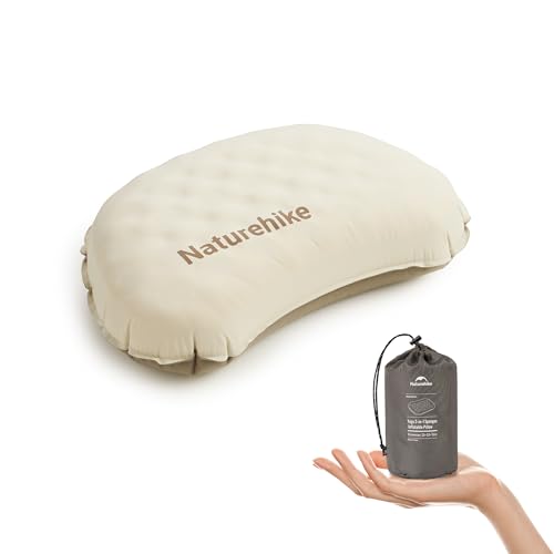 Naturehike Ultralight Inflatable Foam Bed Pillow, Inflatable Cushion, Adjustable Strength, Ergonomic, Easy to Clean Camping Pillow for Travel, Hiking,
