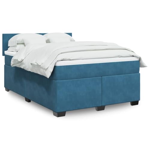 Vetnasa Cama Box Spring con colchón tercio Azul 160x200 cm Mobiliario, Camas y Accesorios, Camas y somieres Azul 95,76 KG