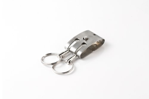 KEY-BAK Key Holder, Belt Loop Push Button Double Ring Belt Key Carrier Accessory, Steel Belt Loop, Chrome (0304-130)