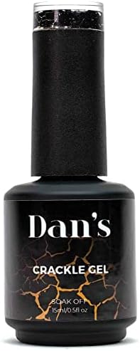 Dan's Nails 15ml Black Crackle Effect for Gel Polish. Soak Off UV/LED for Professional Salon Manicure or Home Nail Art (Black)
