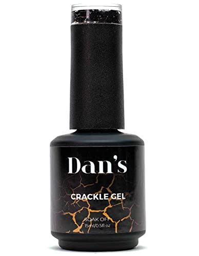 Dan's Nails 15Ml Black Crackle Effect For Gel Polish. Soak Off Uv/Led For Professional Salon Manicure Or Home Nail Art (Black) #TOP2