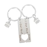 NOLITOY 2stücke Schlüsselanhänger zum Einzugsmotiv Rostfreiem Edelstahl Dekorative Anhänger als Einzugsgeschenk für Neue Mieter oder Eigentümer