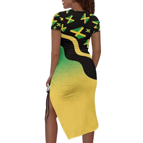 Image of Short Sleeve Dress for Women,Sexy Bodycon Dress,Plus Size Slit Dress,String Design s-4xl