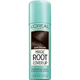 L'Oreal Paris Root Cover Up Temporary Gray Concealer Spray, Hair Color Spray with Filling & Thickening Coverage, Dark Brown, Packaging May Vary
